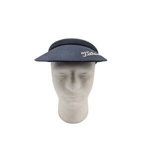 Vtg Titleist Navy Golf Visor With Embroidered Logo Plaid under